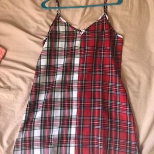 Mismatch plaid dress